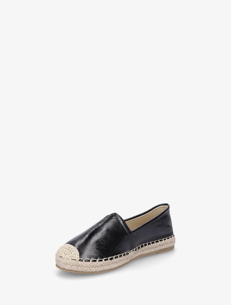 Espadrilles plates en simili nacré - Noir - 3