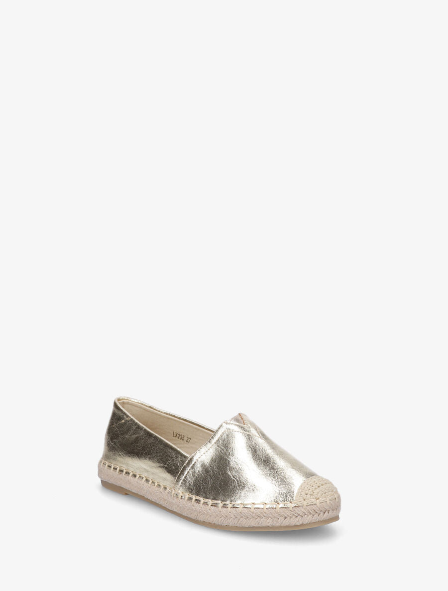 Espadrilles plates en simili nacré - Or - 2