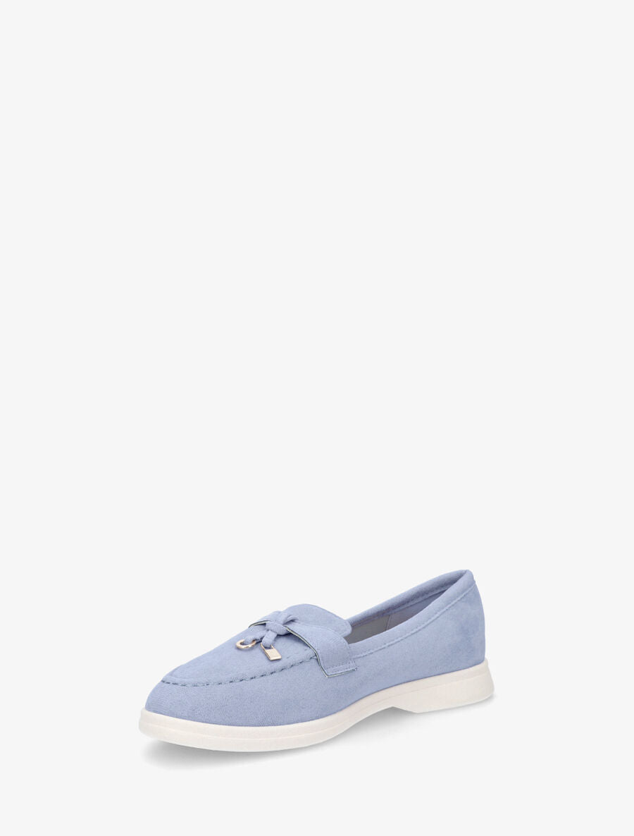 Mocassins plates en suédine - Bleu ciel - 3