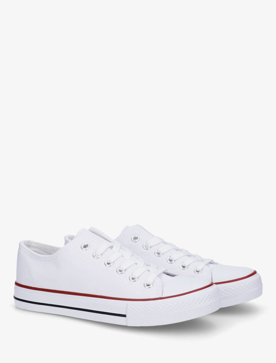 Baskets basiques en toile - Blanc - 4