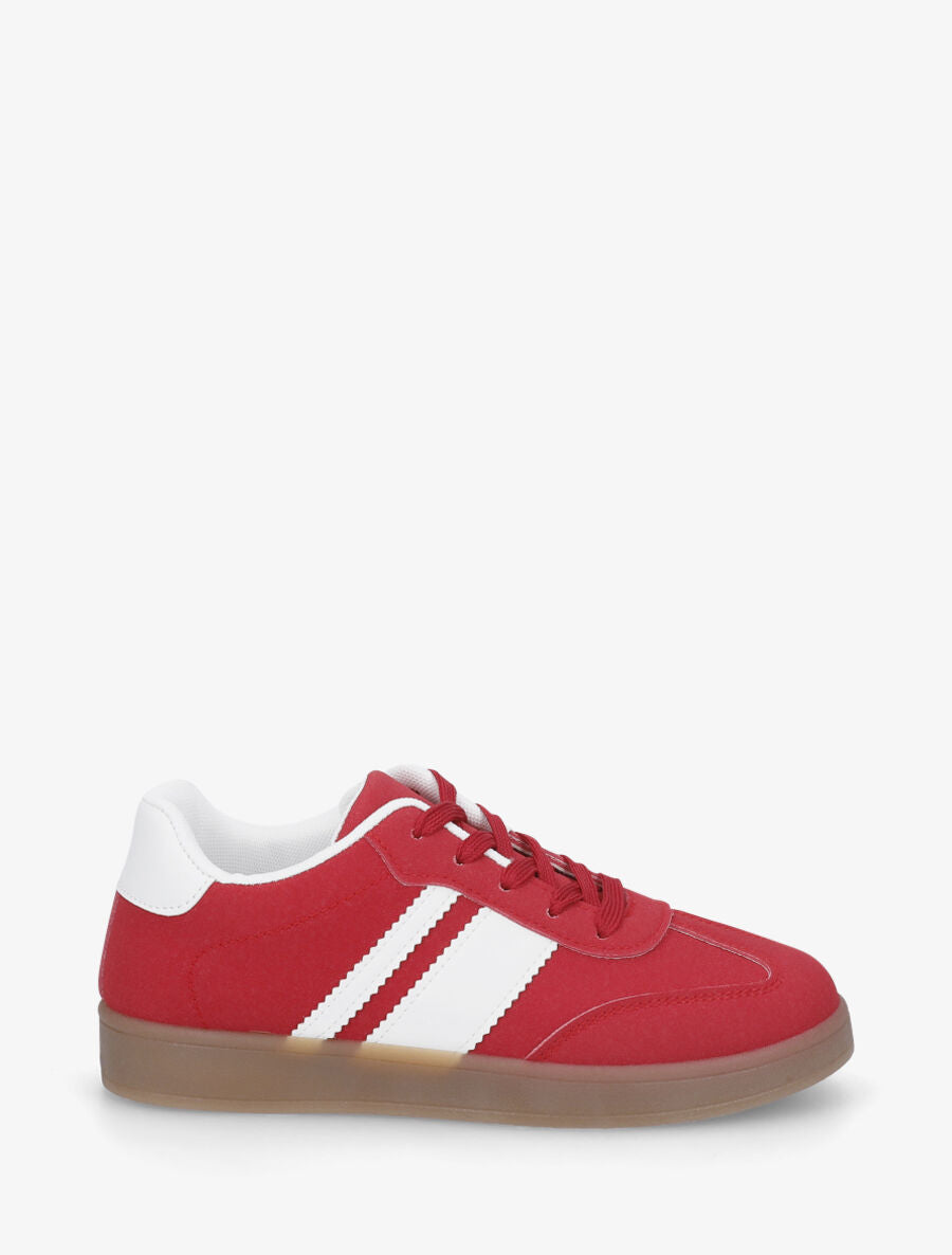 Sneakers color block à bandes contrastantes - Rouge - 1