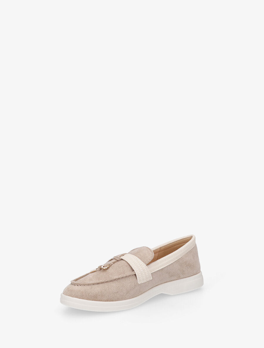 Mocassins plats à empiècement métal - Taupe - 3
