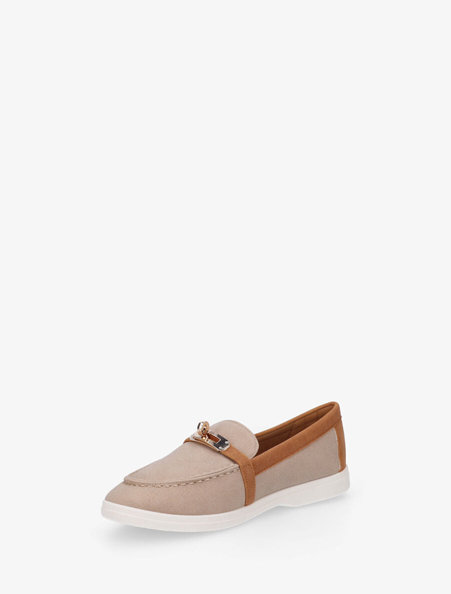 Mocassins bicolore effet nubuck - Taupe - 3