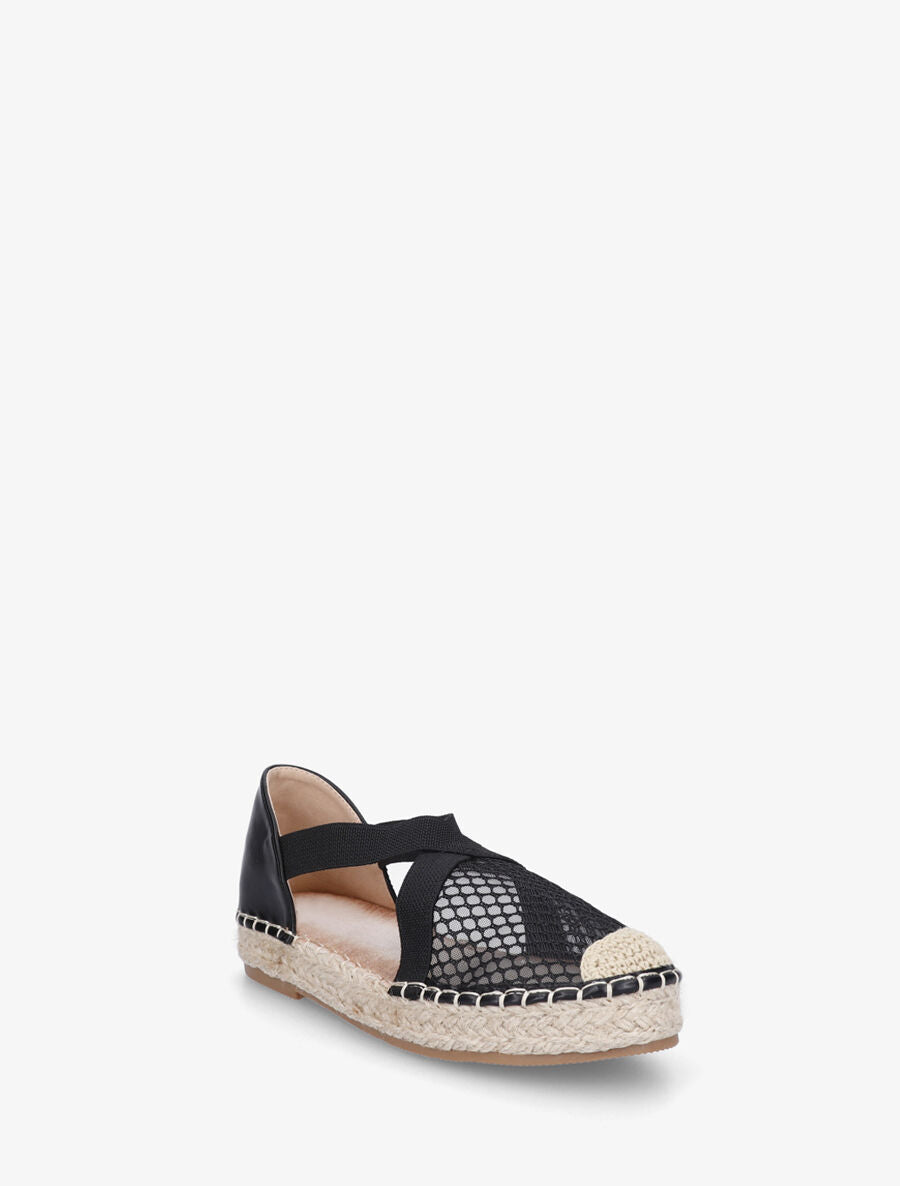 Espadrilles élastiquées effet mesh - Noir - 2
