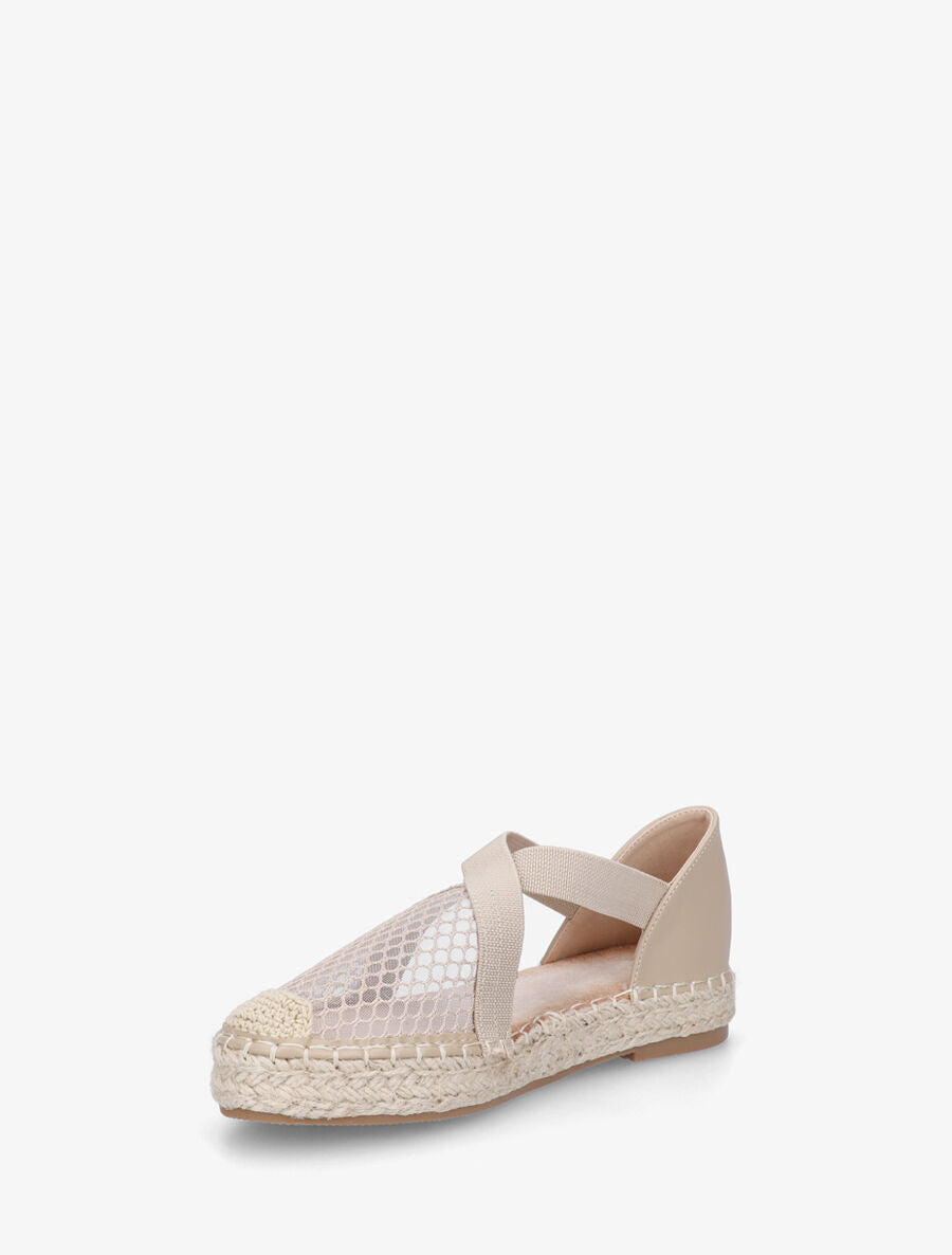 Espadrilles élastiquées effet mesh - Taupe - 3
