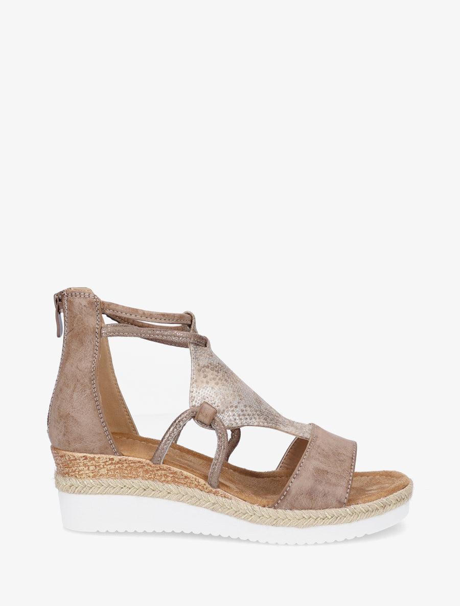 Geprinte parelmoer python sleehakken sandalen - Mol