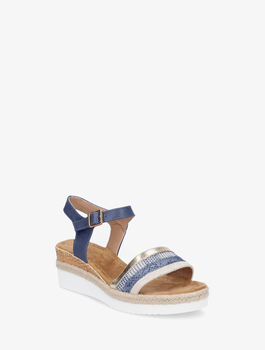 Sleehakken met structuurvlecht - blauw