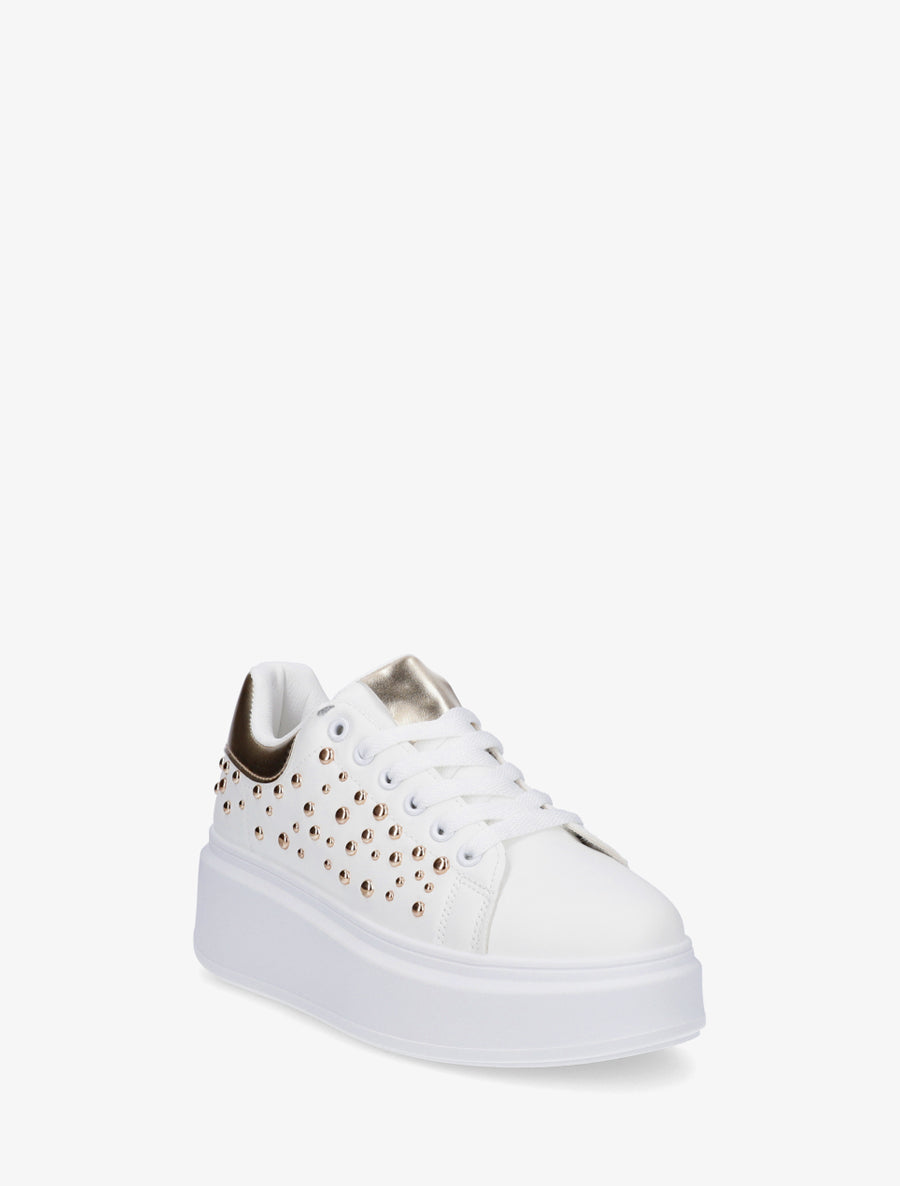 Baskets cloutées à semelle plateforme - Or - 2