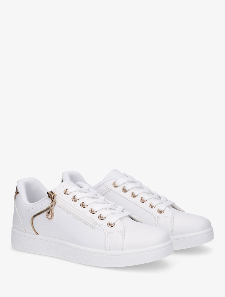 Baskets en simili à zip décoratif - Or - 4