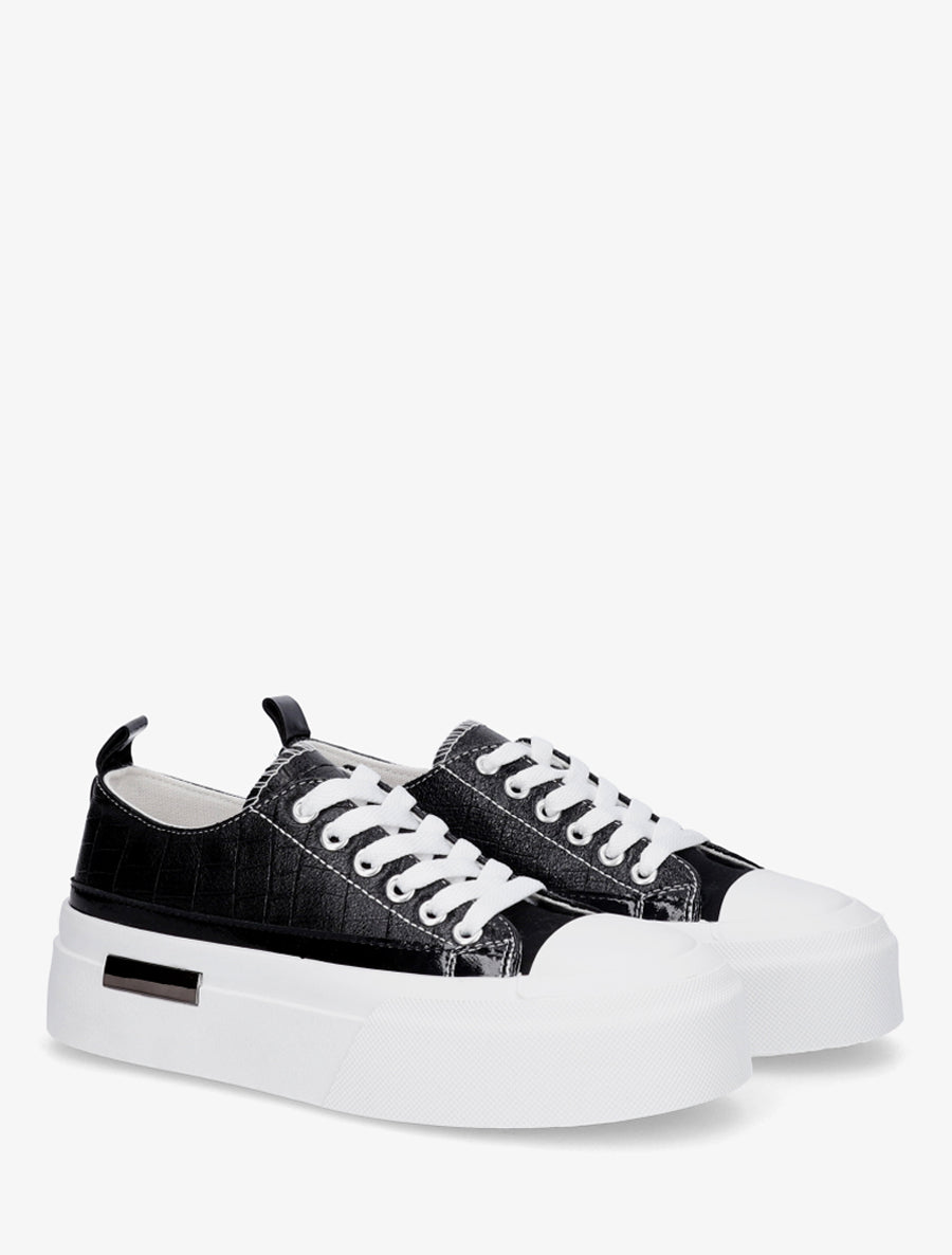 Sneakers à plaforme et texturé - Noir - 4