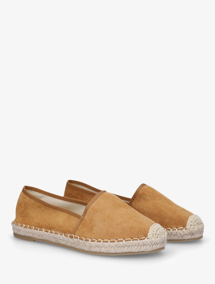 Espadrilles plates en suédine - Camel - 4
