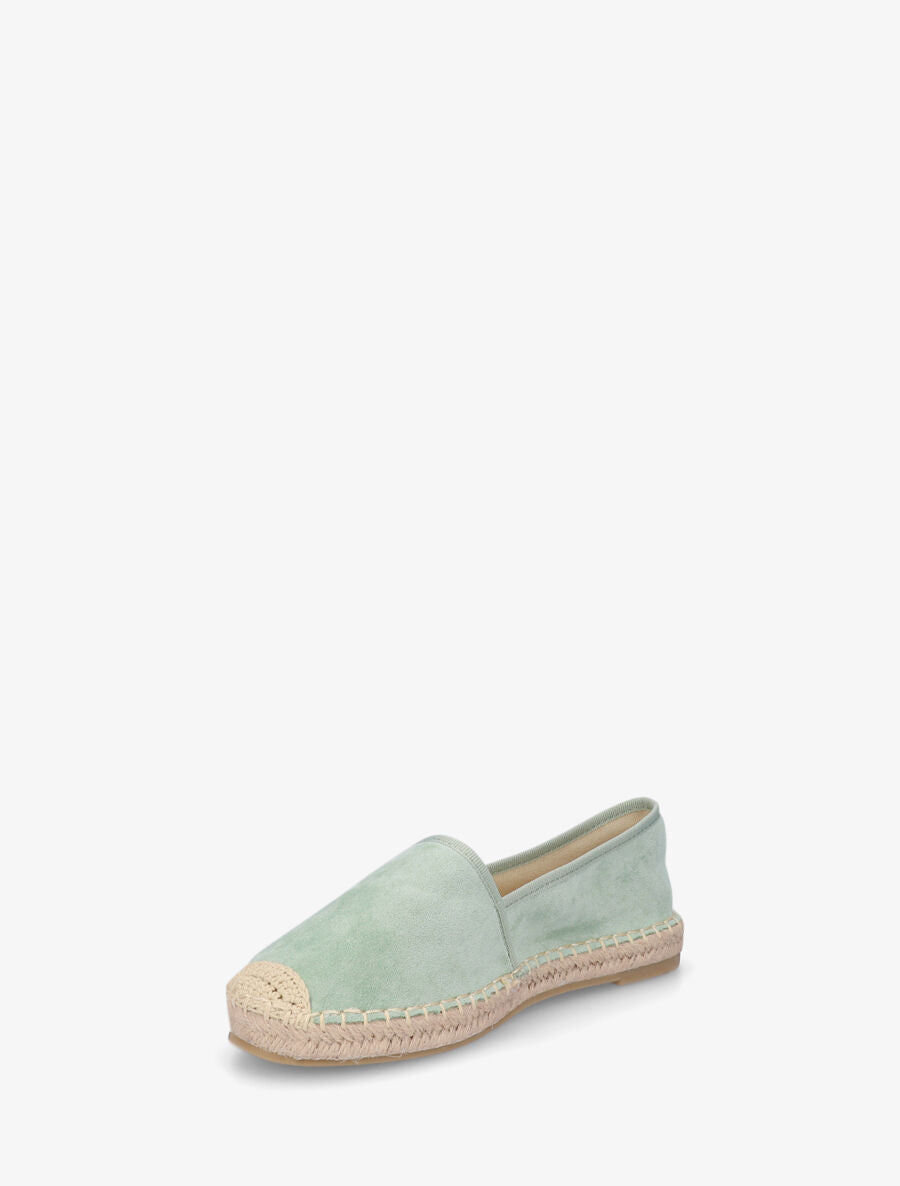 Espadrilles plates en suédine - Vert d&