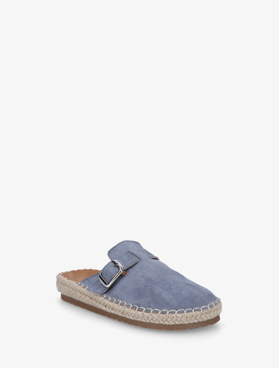 Mules en suédine style espadrille - Bleu - 2