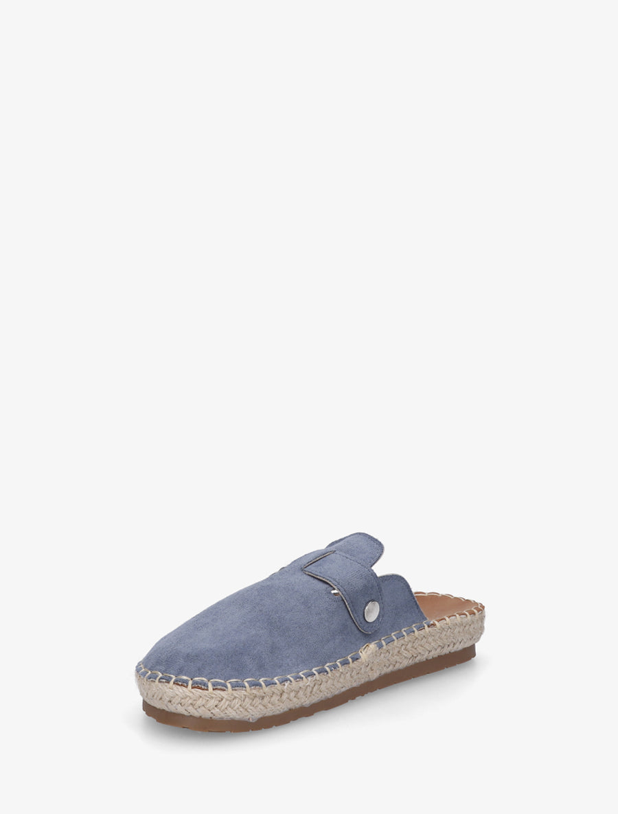 Mules en suédine style espadrille - Bleu - 3