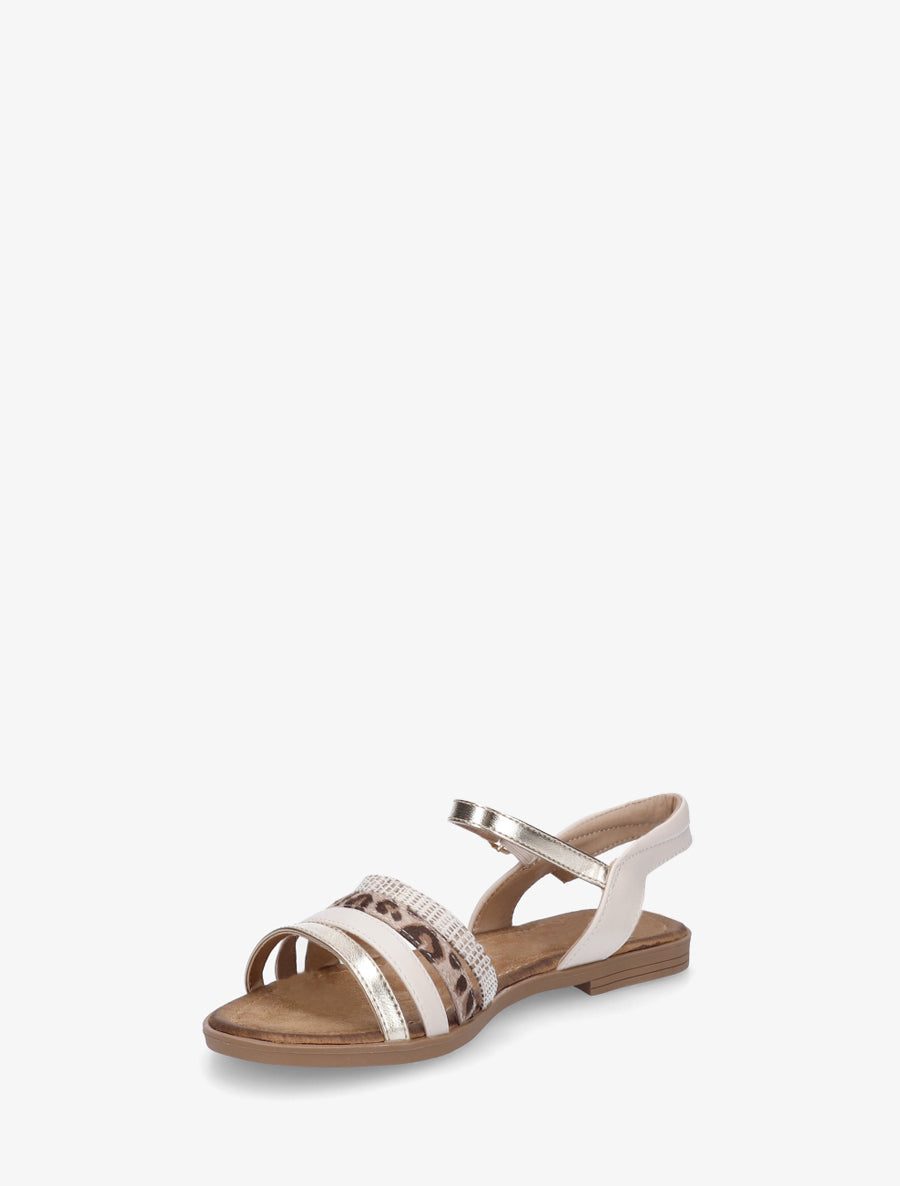 Nu-pieds en simili à brides dépareillés - Beige - 3
