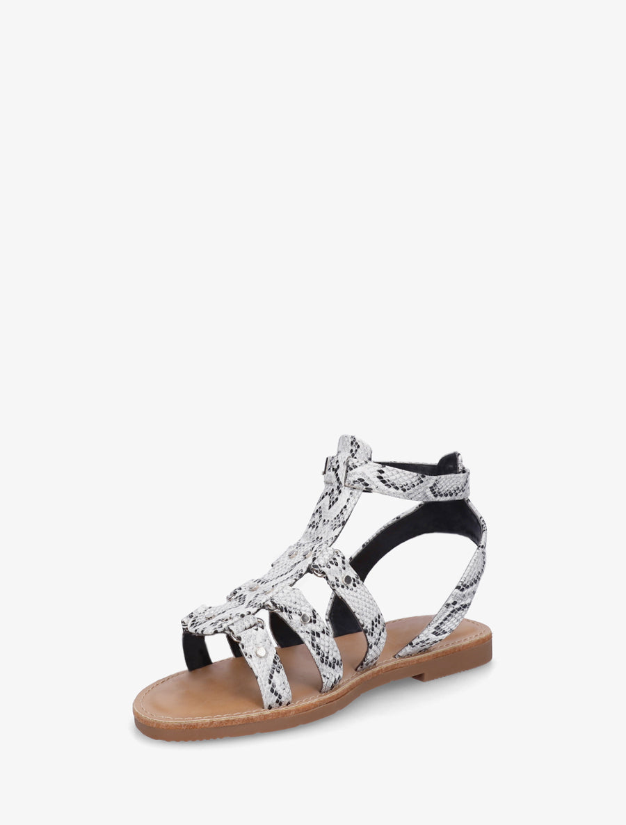 Nu-pieds cloutées style spartiate - Beige - 3