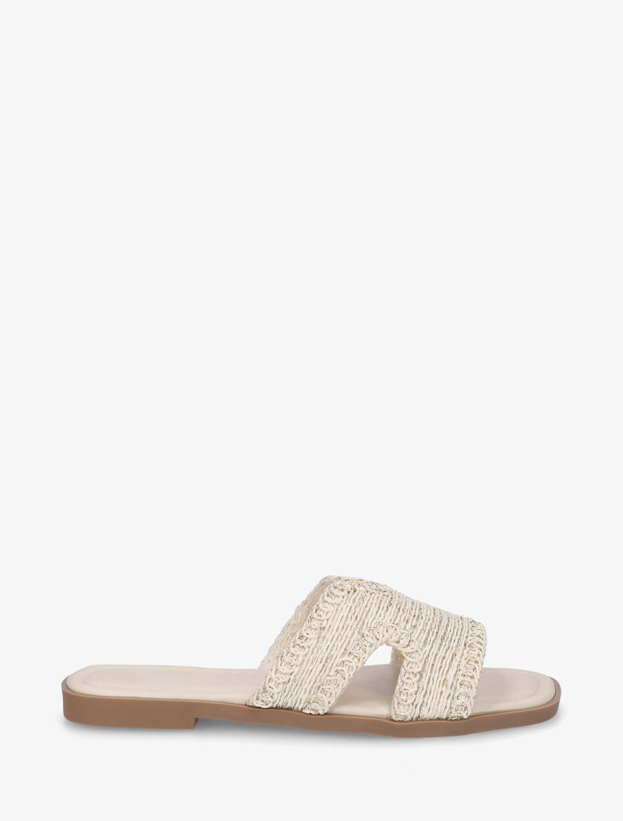 Claquettes à ganse irisée - Beige - 1