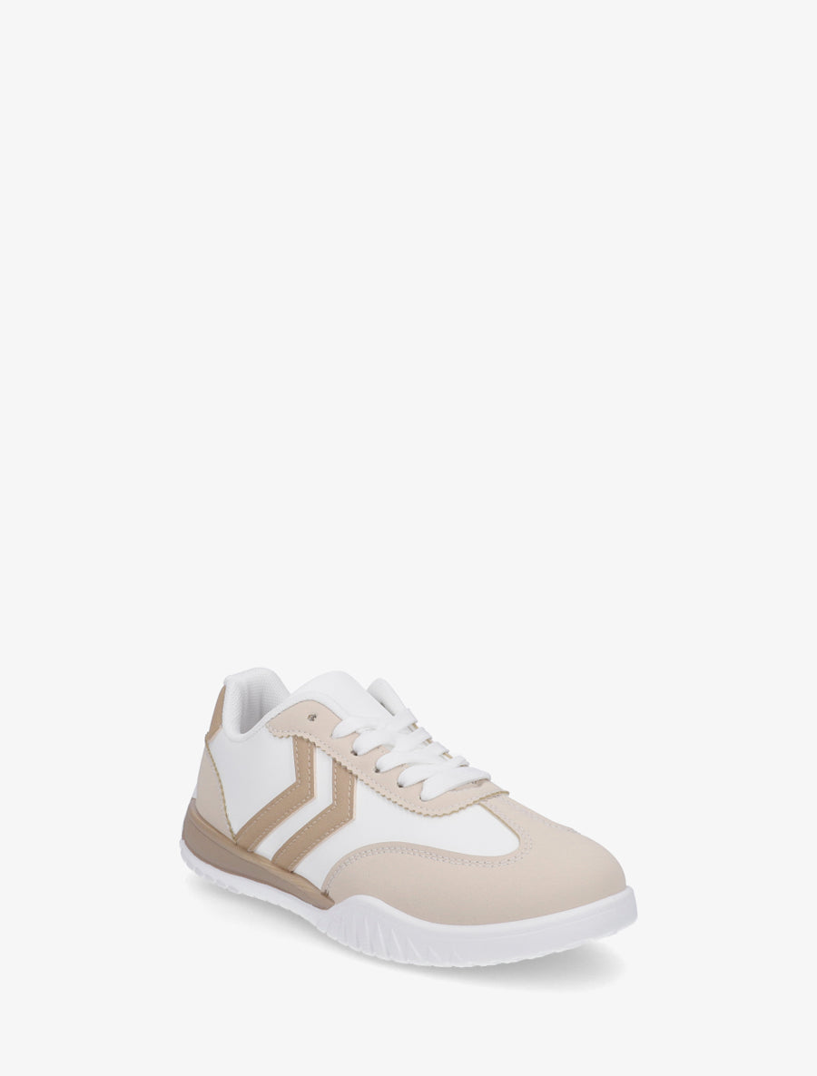 Baskets en simili à bandes - Beige - 2