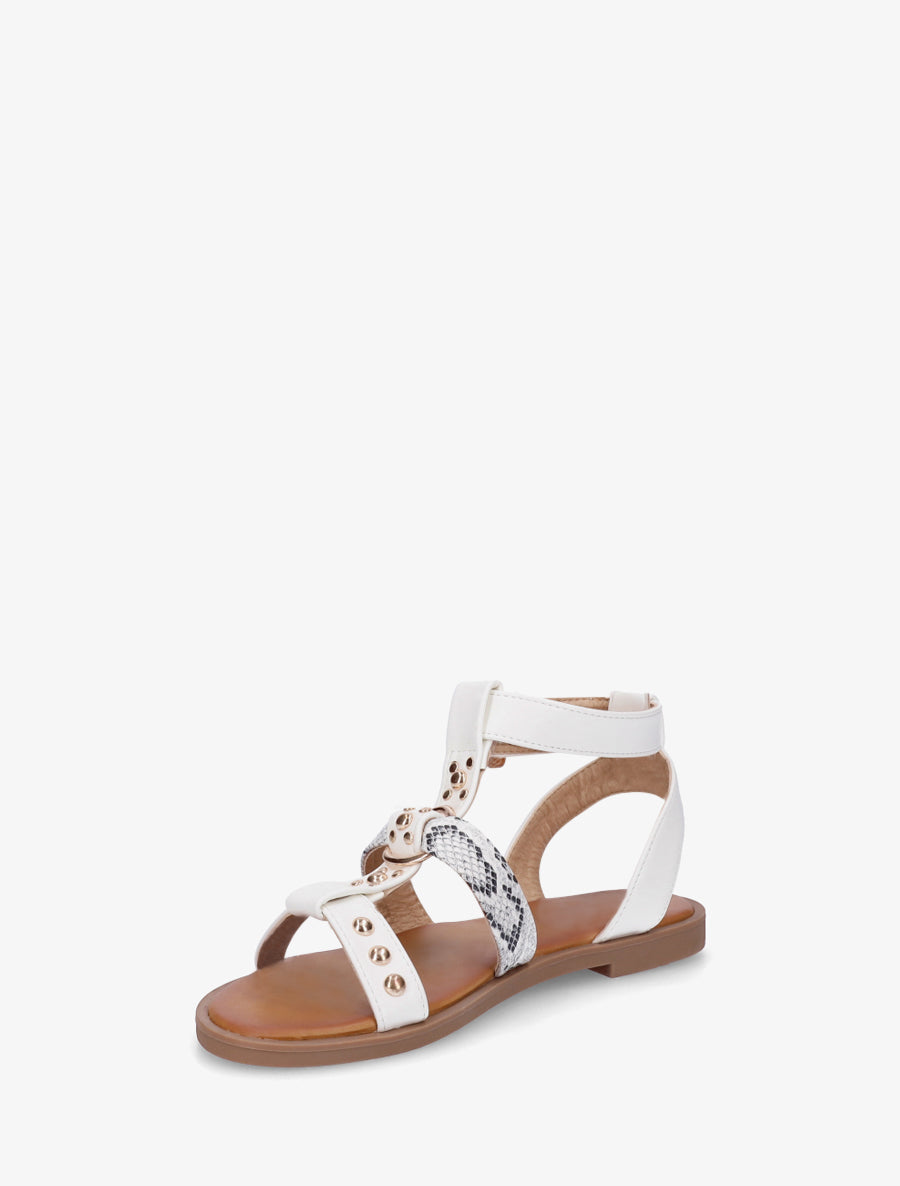 Nu-pieds à lannière python - Blanc - 3