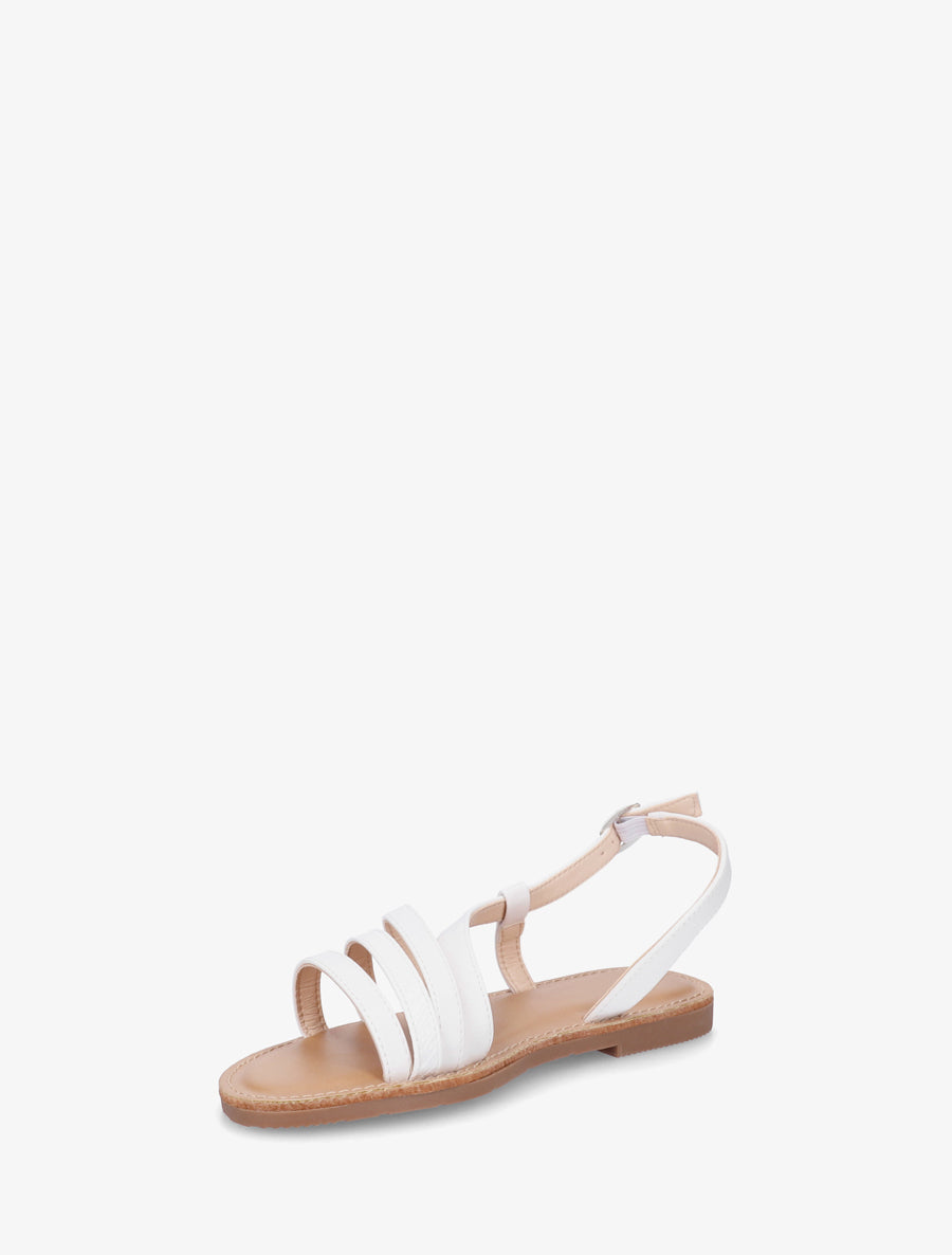 Nu-pieds en simili à détail python - Blanc - 3