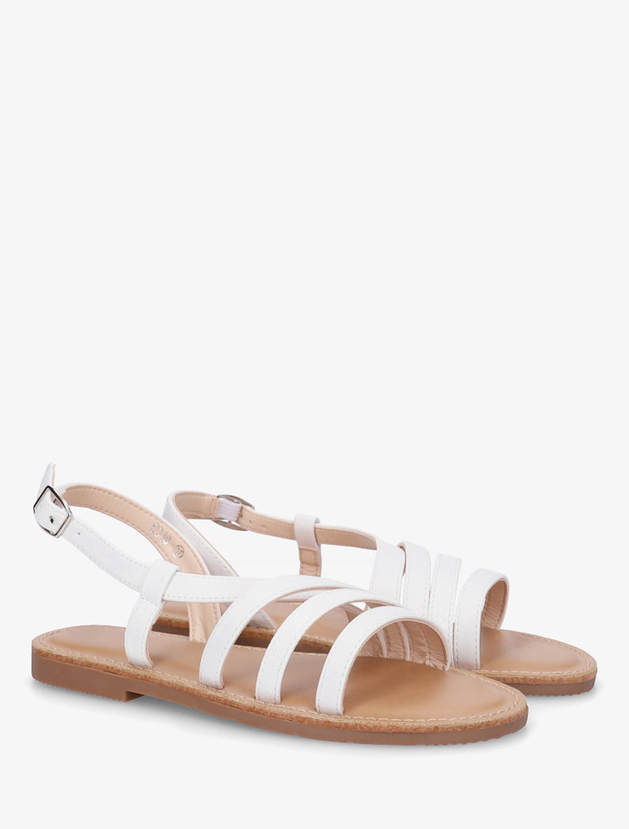 Nu-pieds en simili à détail python - Blanc - 4