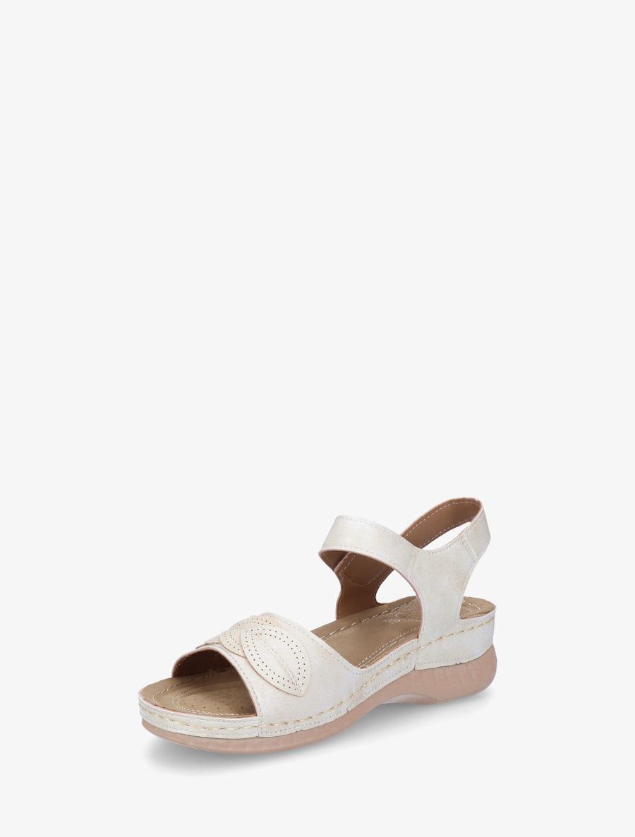 Sandales irisées à empiècements style feuilles - Blanc - 3