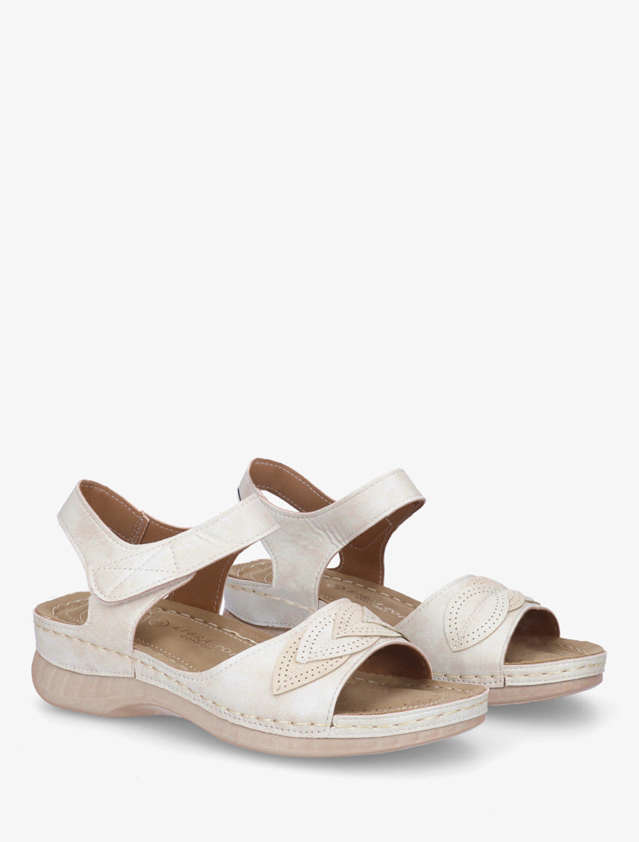 Sandales irisées à empiècements style feuilles - Blanc - 4