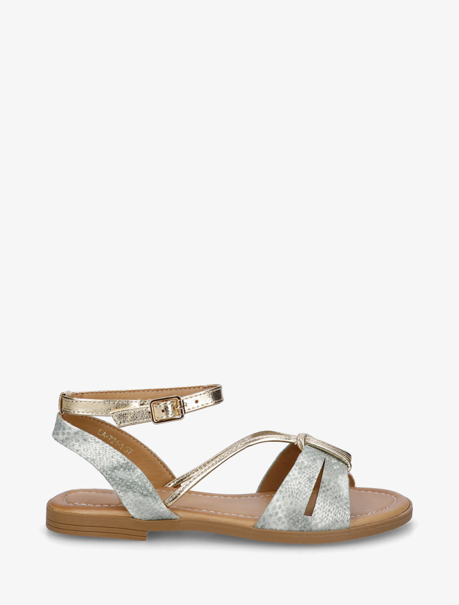 Nu-pieds en python irisé - Vert clair - 1