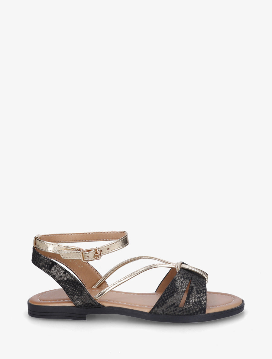 Nu-pieds en python irisé - Noir - 1
