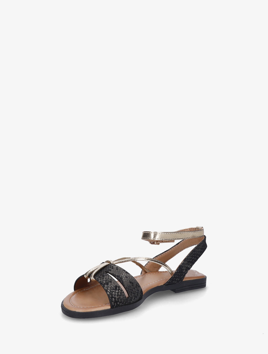 Nu-pieds en python irisé - Noir - 3