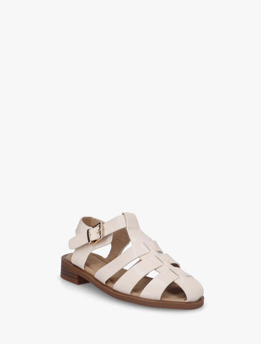 Sandales en simili à boucle - Beige - 2