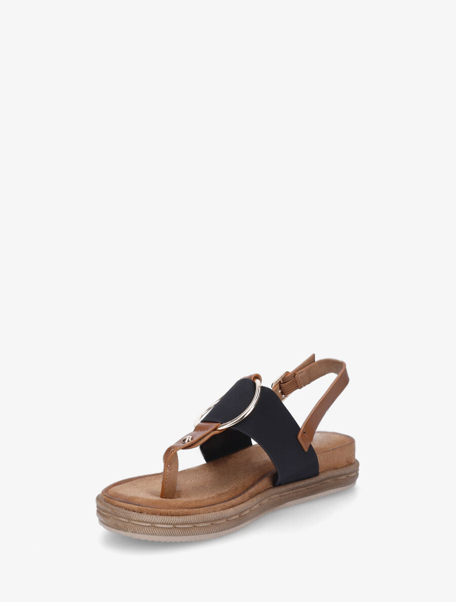 Nu-pieds en simili à anneau - Noir - 4