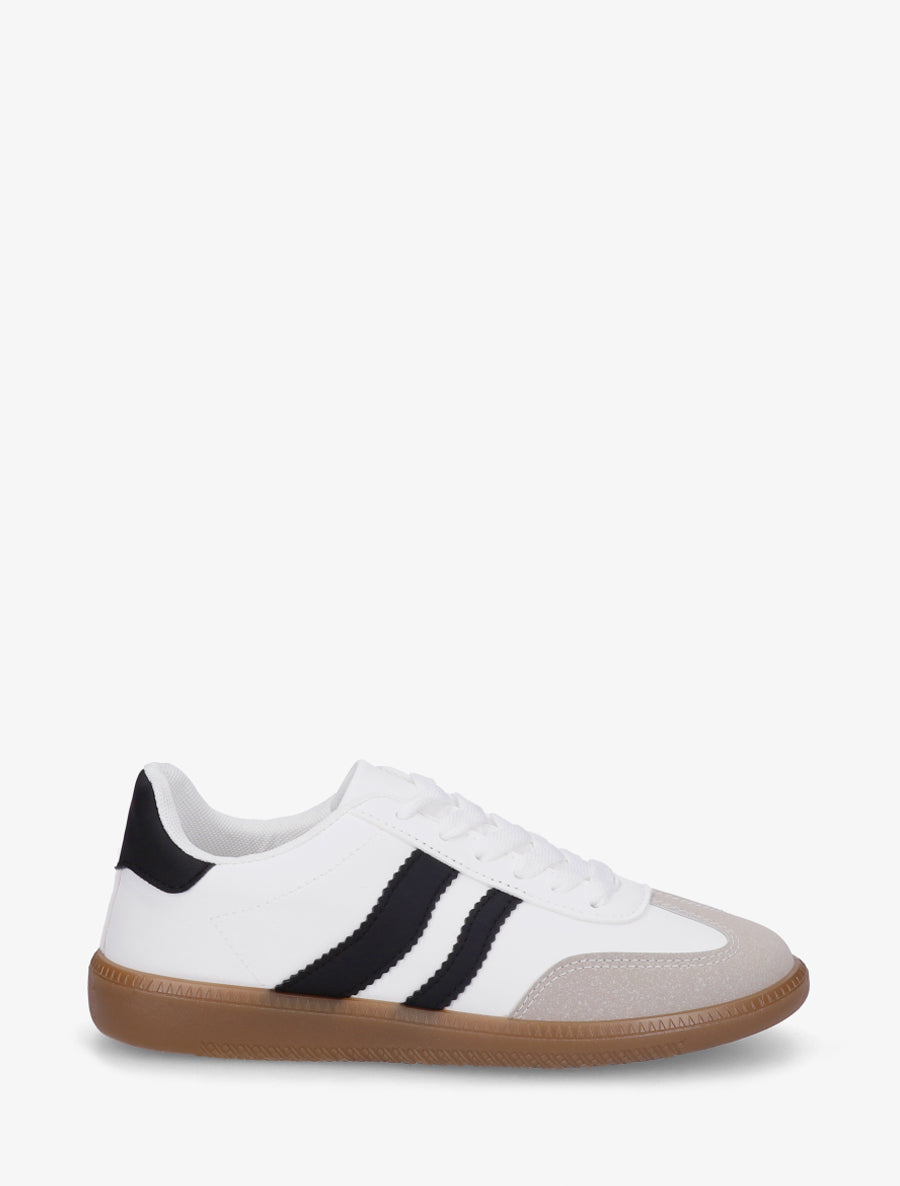 Baskets à bandes contrastantes - Noir/blanc - 1