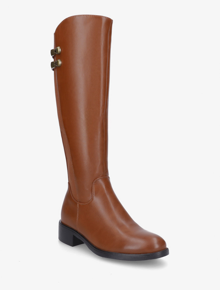 Bottes élastiquées style cavalière - Camel - 2