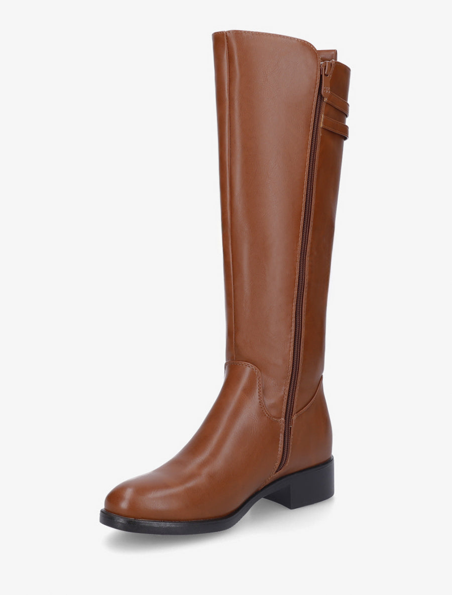 Bottes élastiquées style cavalière - Camel - 3