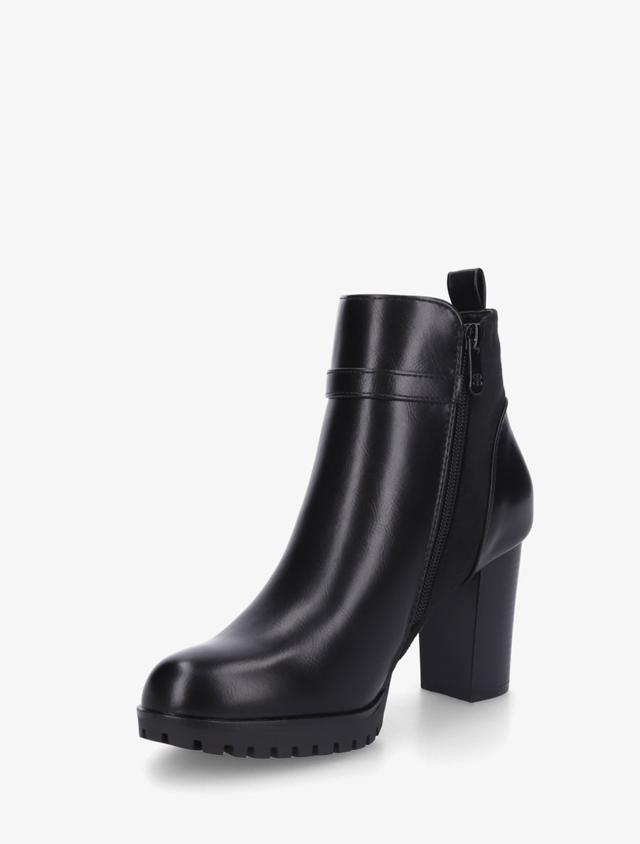 Bottines bi-matière à boucle strassée - Noir - 3