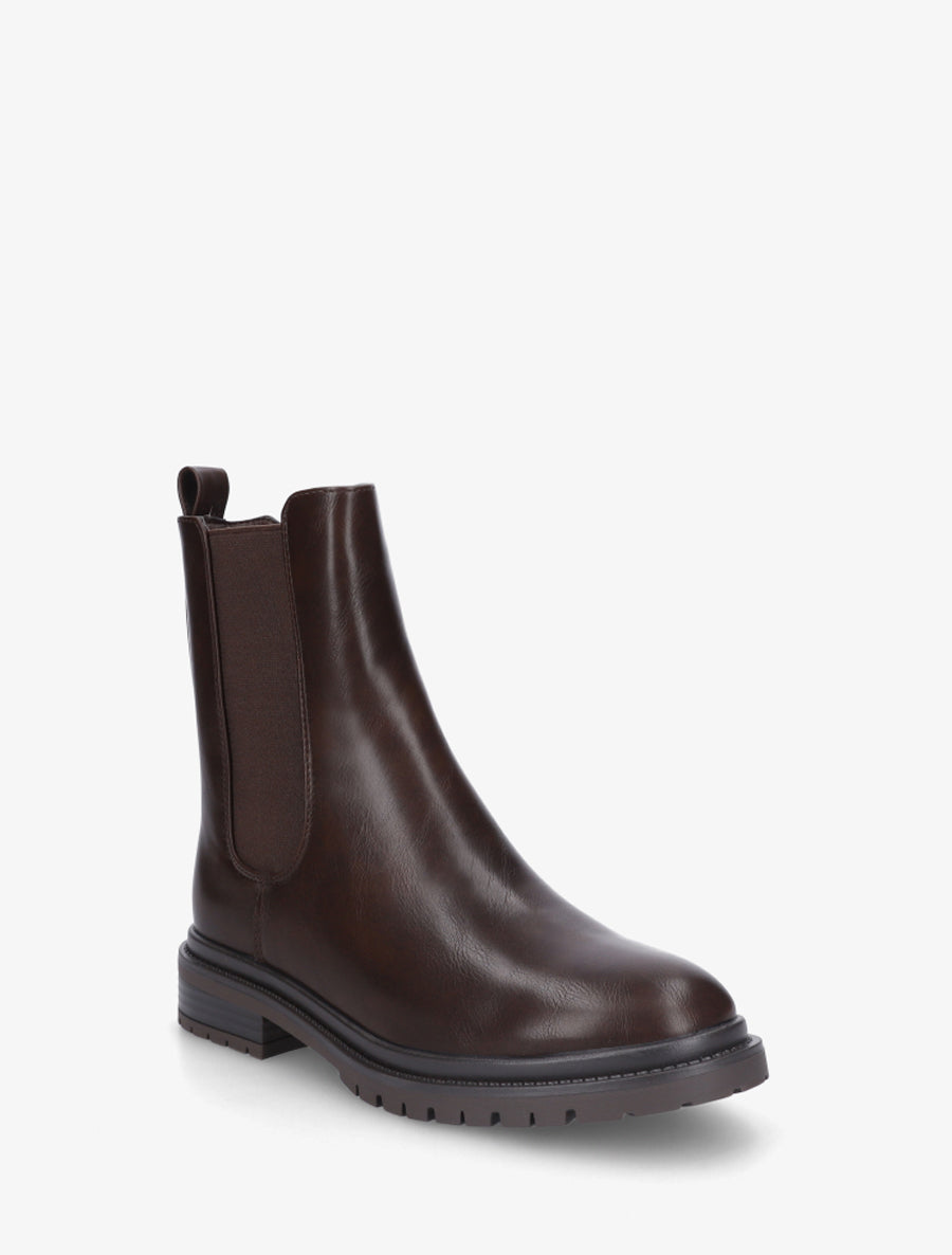 Bottines élastiquées à semelle crantée - Marron - 2