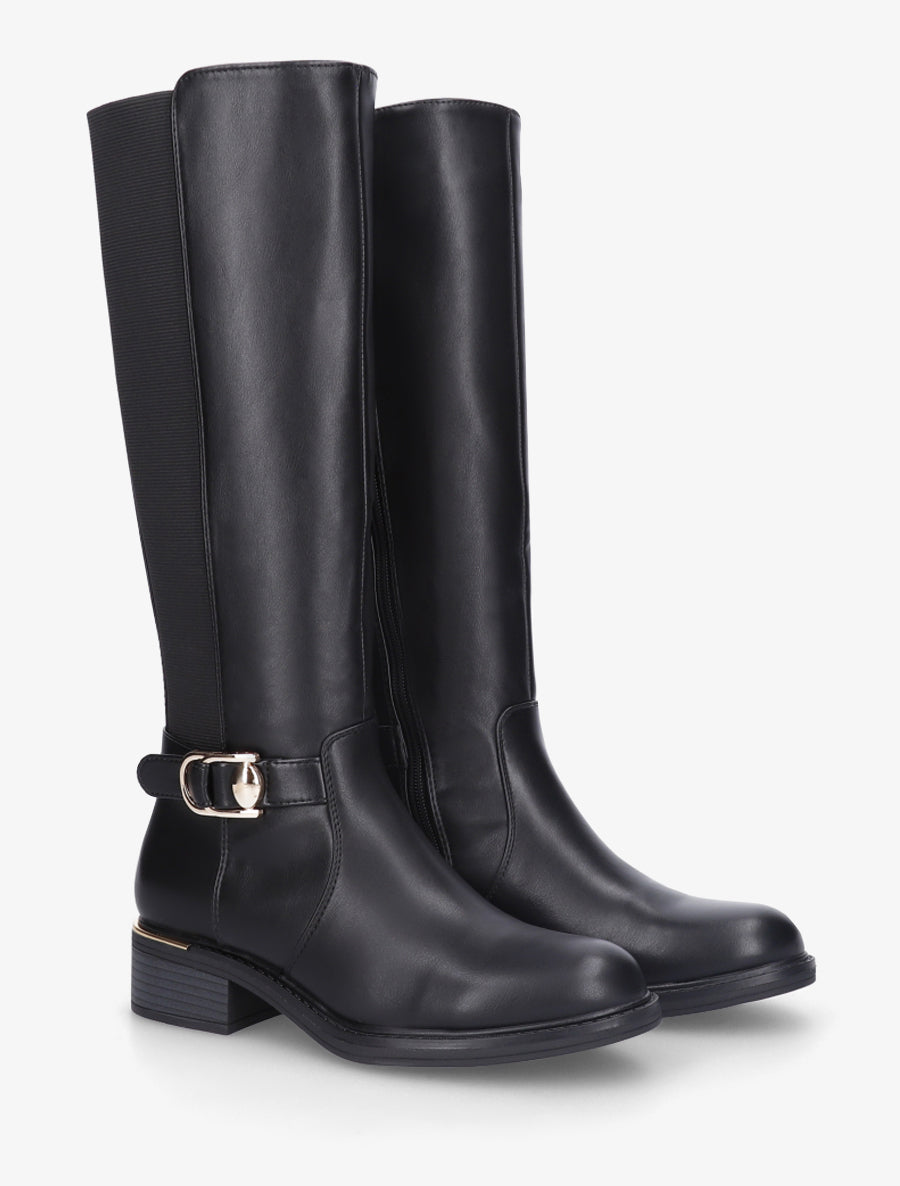 Bottes élastiquées style cavalière - Noir - 4