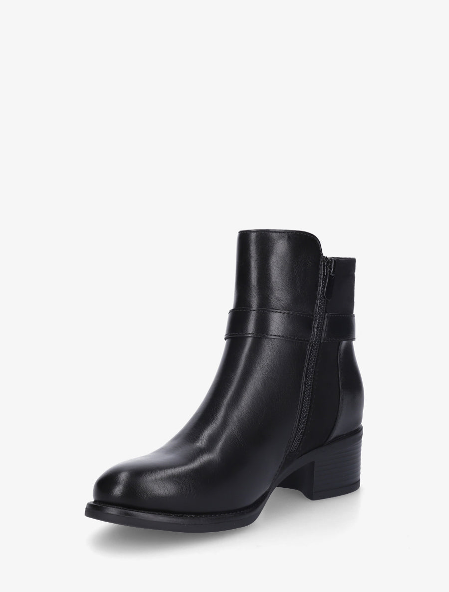 Bottines bimatière à boucle métallique - Noir - 3