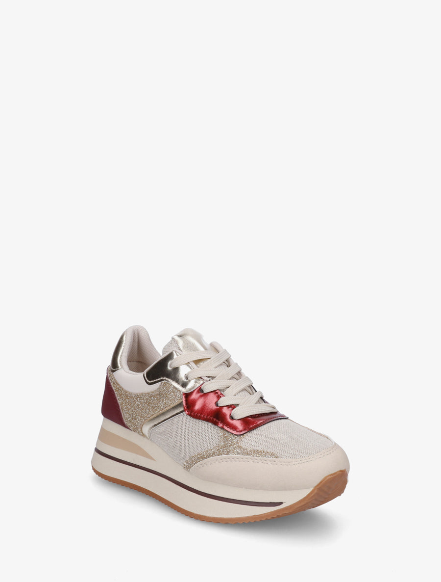 Baskets pailletées à plateforme - Rouge - 2