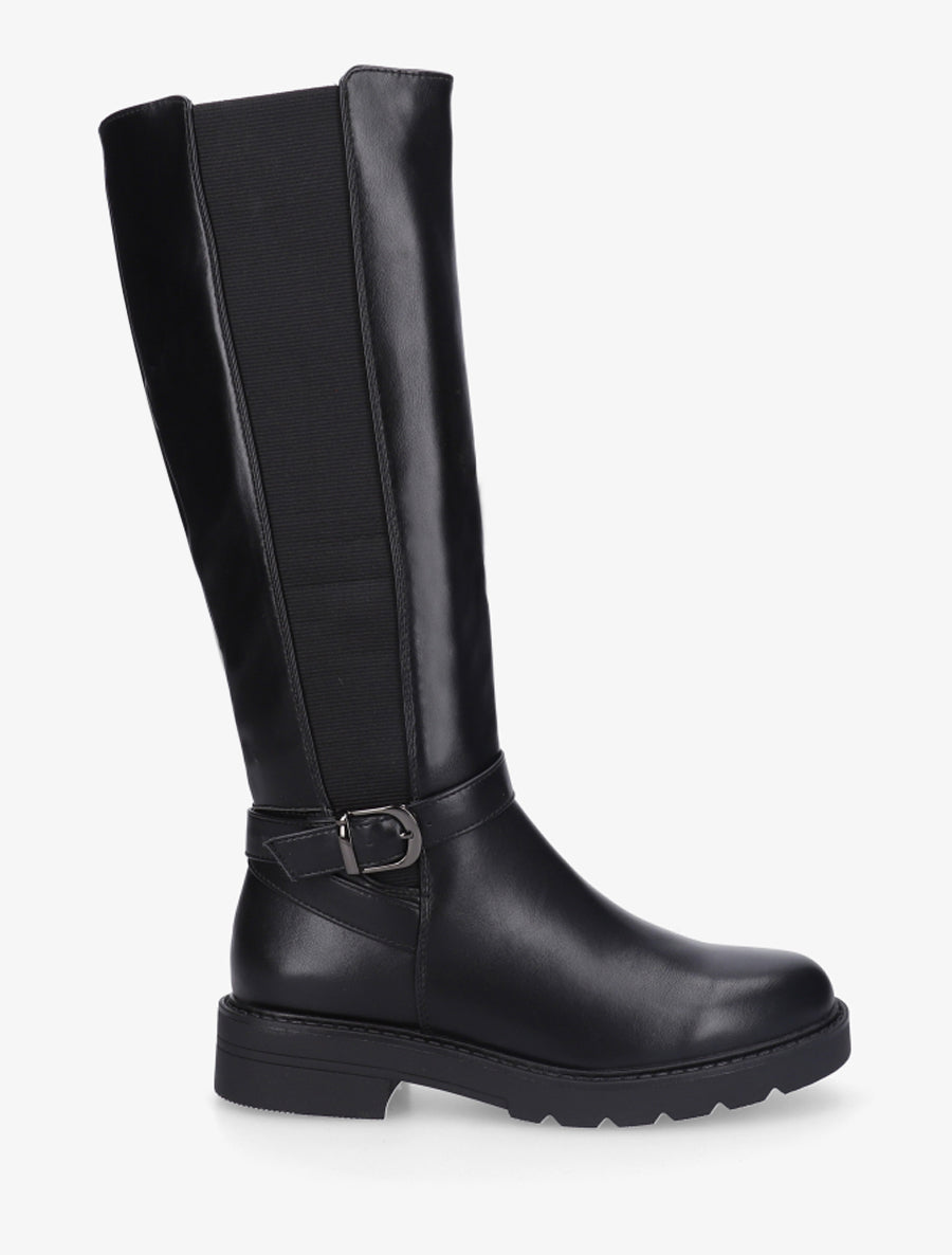 Bottes élastiquées à sangle - Noir - 1
