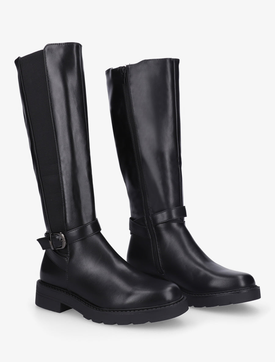 Bottes élastiquées à sangle - Noir - 4