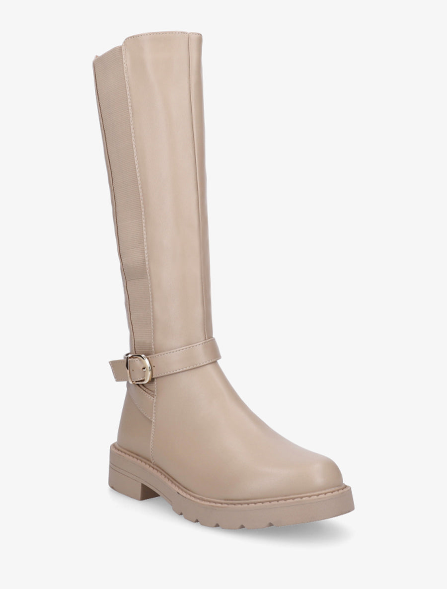Bottes élastiquées à sangle - Taupe - 2