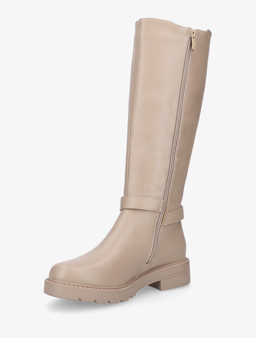 Bottes élastiquées à sangle - Taupe - 3