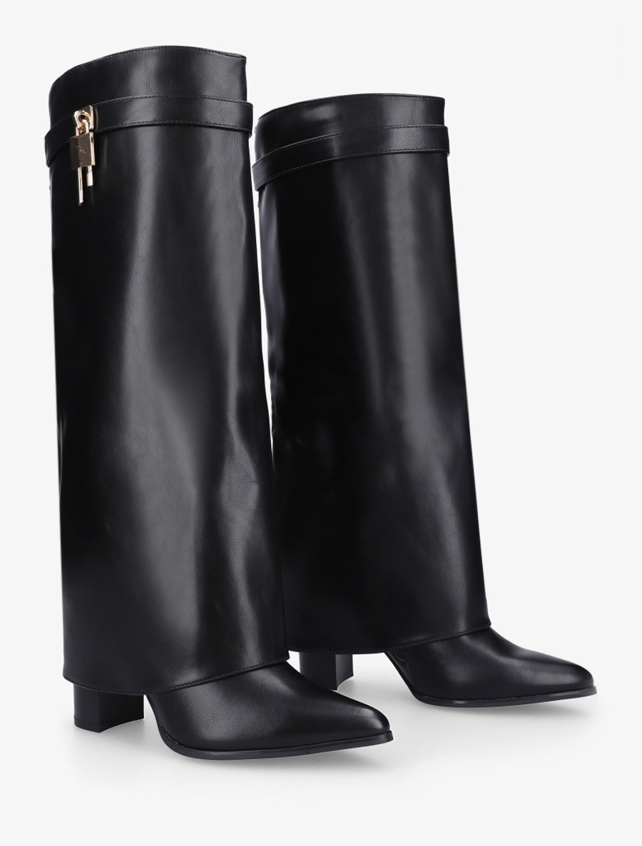 Bottes à revers et bout pointu - Noir - 4