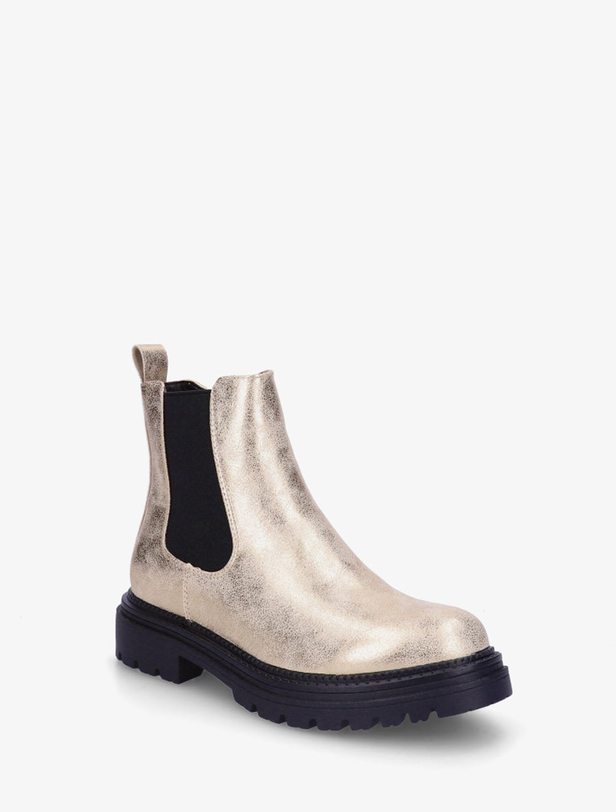 Bottines style chelsea en simili - Or - 2