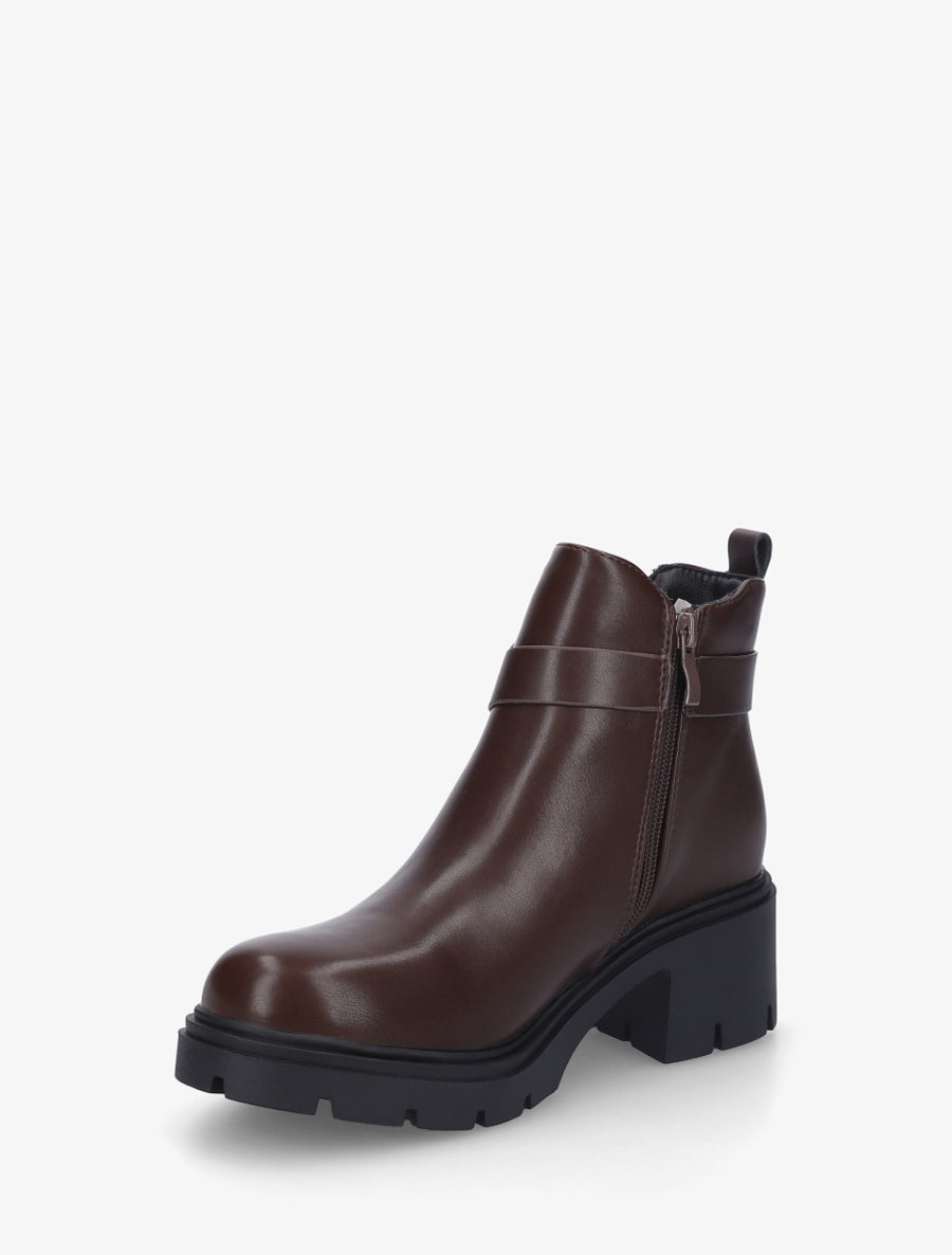 Bottines élastiquées à double boucles - Marron - 3