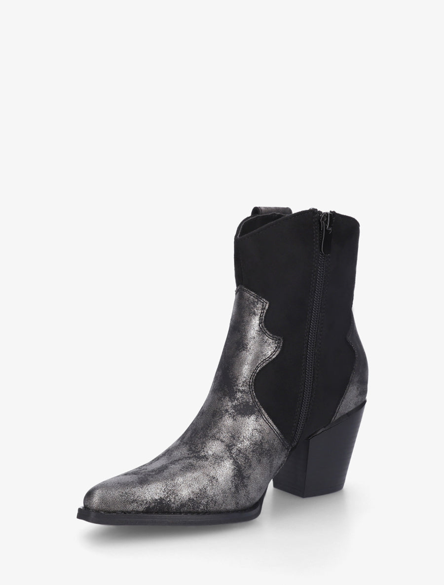 Bottines irisées style santiag - Noir - 3