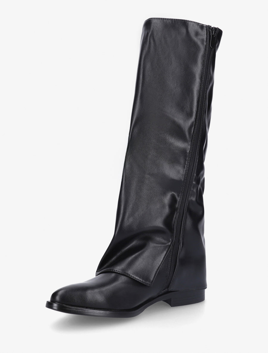 Bottes plates à revers - Noir - 3