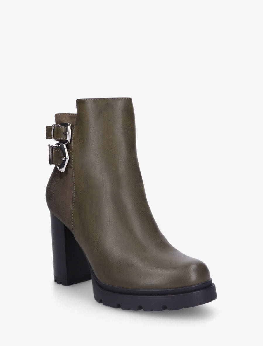 Bottines à talon et boucles - Kaki - 2